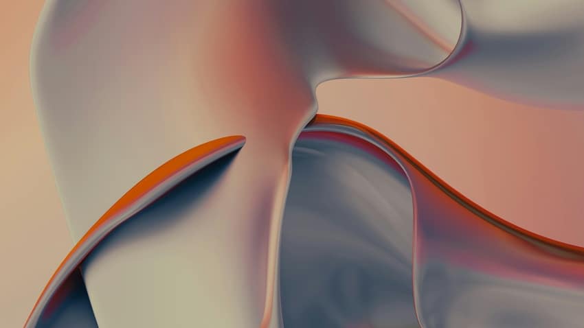 Cartalax Peptide Bioregulator: Tissue and Cellular Aging Research 1 Abstract flowing cartilage in soft peach, coral, and gray tones create sculptural curves with orange highlighted edges against blurred background.